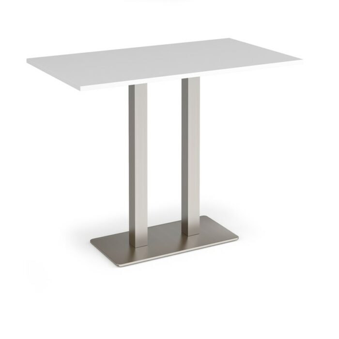 DAMS Eros rectangular poseur table with flat rectangular base and twin uprights 1400mm x 800mm-35913