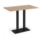 DAMS Eros rectangular poseur table with flat rectangular base and twin uprights 1400mm x 800mm-0