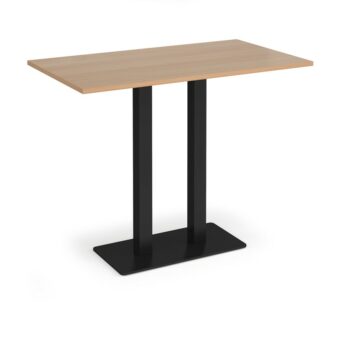 DAMS Eros rectangular poseur table with flat rectangular base and twin uprights 1400mm x 800mm-0