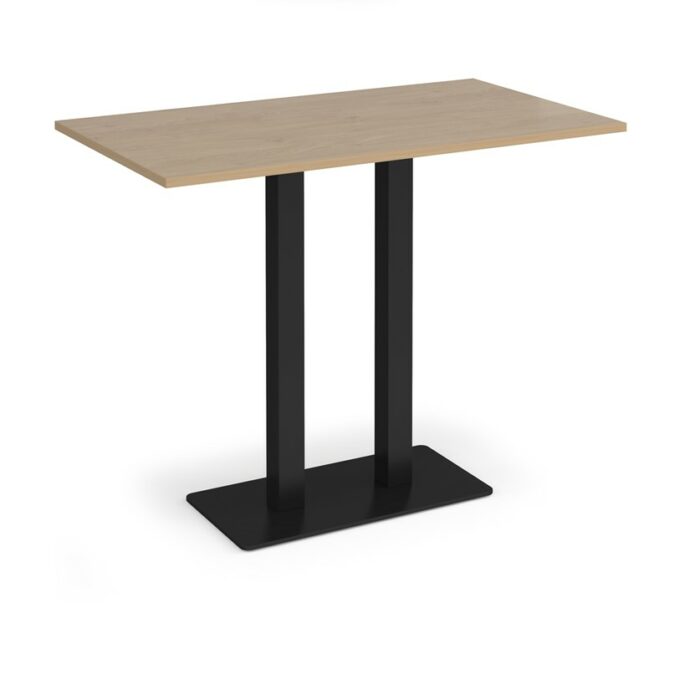 DAMS Eros rectangular poseur table with flat rectangular base and twin uprights 1400mm x 800mm-35908