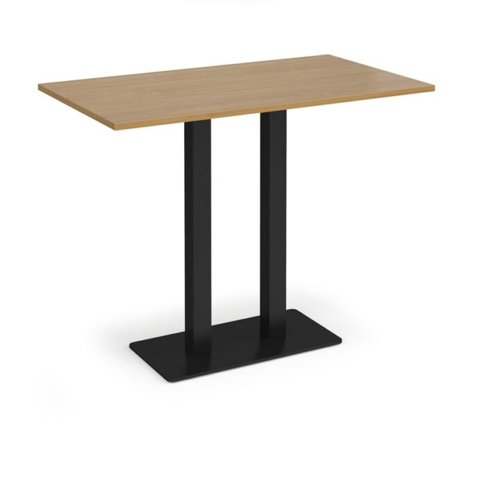 DAMS Eros rectangular poseur table with flat rectangular base and twin uprights 1400mm x 800mm-35907