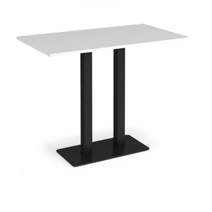 DAMS Eros rectangular poseur table with flat rectangular base and twin uprights 1400mm x 800mm-35909