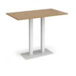 DAMS Eros rectangular poseur table with flat rectangular base and twin uprights 1400mm x 800mm-35919