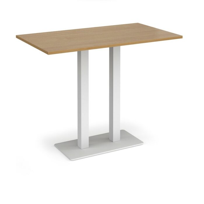 DAMS Eros rectangular poseur table with flat rectangular base and twin uprights 1400mm x 800mm-35919