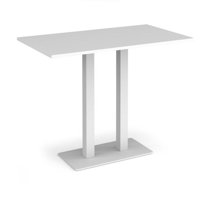 DAMS Eros rectangular poseur table with flat rectangular base and twin uprights 1400mm x 800mm-35922