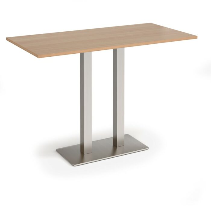 DAMS Eros rectangular poseur table with flat rectangular base and twin uprights 1600mm x 800mm-35954