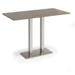 DAMS Eros rectangular poseur table with flat rectangular base and twin uprights 1600mm x 800mm-35952