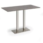 DAMS Eros rectangular poseur table with flat rectangular base and twin uprights 1600mm x 800mm-35953