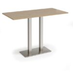DAMS Eros rectangular poseur table with flat rectangular base and twin uprights 1600mm x 800mm-35951