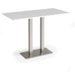 DAMS Eros rectangular poseur table with flat rectangular base and twin uprights 1600mm x 800mm-35950