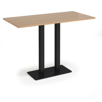 DAMS Eros rectangular poseur table with flat rectangular base and twin uprights 1600mm x 800mm-0