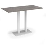 DAMS Eros rectangular poseur table with flat rectangular base and twin uprights 1600mm x 800mm-35957