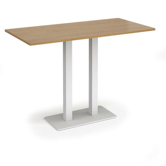 DAMS Eros rectangular poseur table with flat rectangular base and twin uprights 1600mm x 800mm-35959