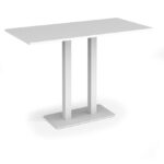 DAMS Eros rectangular poseur table with flat rectangular base and twin uprights 1600mm x 800mm-35955