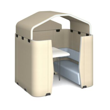 DAMS Priva 4 person rectangular meeting booth with roof and table - made to order-0