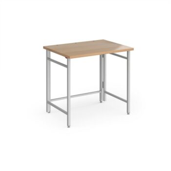DAMS Fuji home office workstation with folding legs – Beech with silver frame-0
