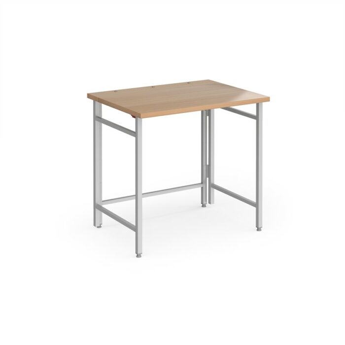 DAMS Fuji home office workstation with folding legs – Beech with silver frame-0
