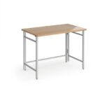 DAMS Fuji home office workstation with folding legs – Beech with silver frame-32812
