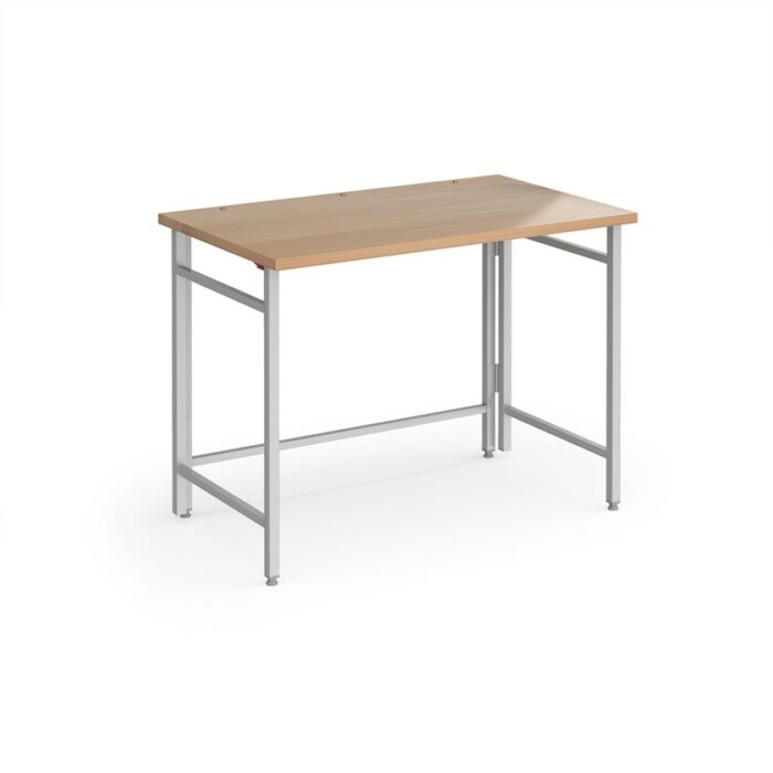 DAMS Fuji home office workstation with folding legs – Beech with silver frame-32812