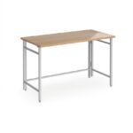 DAMS Fuji home office workstation with folding legs – Beech with silver frame-32810