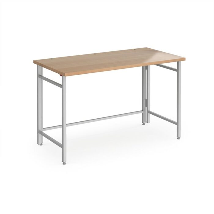 DAMS Fuji home office workstation with folding legs – Beech with silver frame-32810