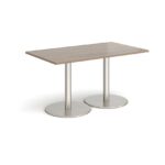 DAMS Monza rectangular dining table with flat round base 1400mm x 800mm-34872