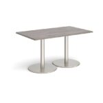 DAMS Monza rectangular dining table with flat round base 1400mm x 800mm-34871