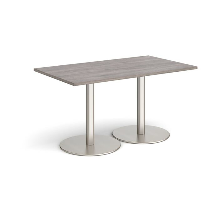 DAMS Monza rectangular dining table with flat round base 1400mm x 800mm-34871
