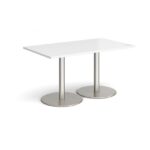 DAMS Monza rectangular dining table with flat round base 1400mm x 800mm-34875