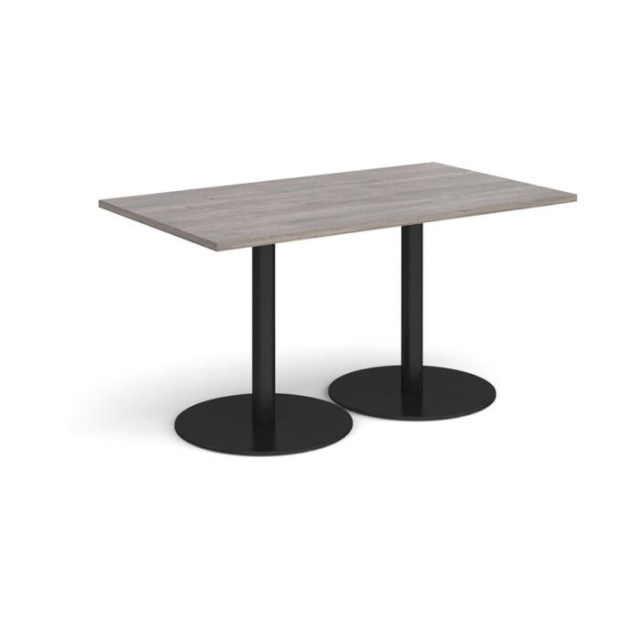 DAMS Monza rectangular dining table with flat round base 1400mm x 800mm-34870