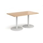 DAMS Monza rectangular dining table with flat round base 1400mm x 800mm-34877