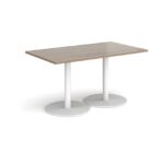 DAMS Monza rectangular dining table with flat round base 1400mm x 800mm-34878