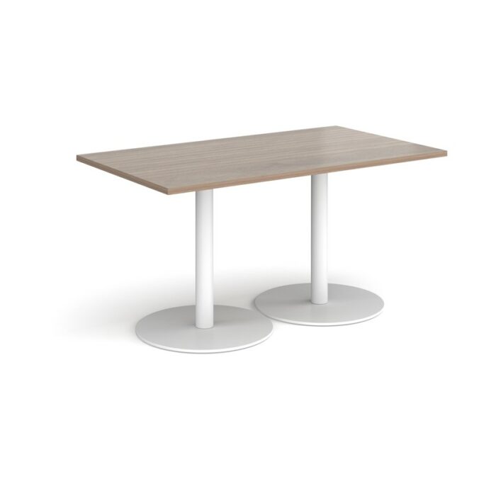 DAMS Monza rectangular dining table with flat round base 1400mm x 800mm-34878