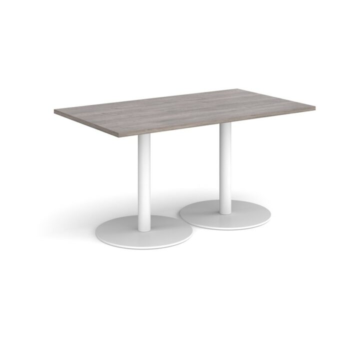 DAMS Monza rectangular dining table with flat round base 1400mm x 800mm-34881