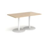 DAMS Monza rectangular dining table with flat round base 1400mm x 800mm-34880