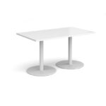 DAMS Monza rectangular dining table with flat round base 1400mm x 800mm-34879