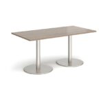 DAMS Monza rectangular dining table with flat round base 1600mm x 800mm-34936