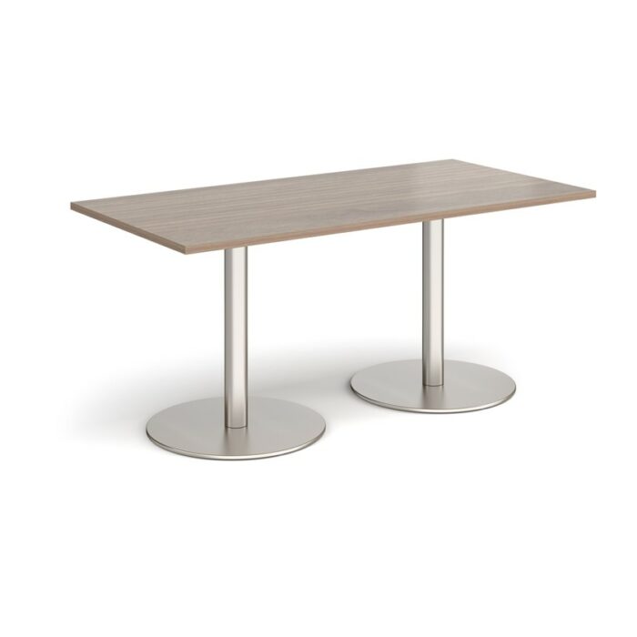 DAMS Monza rectangular dining table with flat round base 1600mm x 800mm-34936