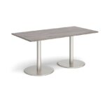 DAMS Monza rectangular dining table with flat round base 1600mm x 800mm-34934