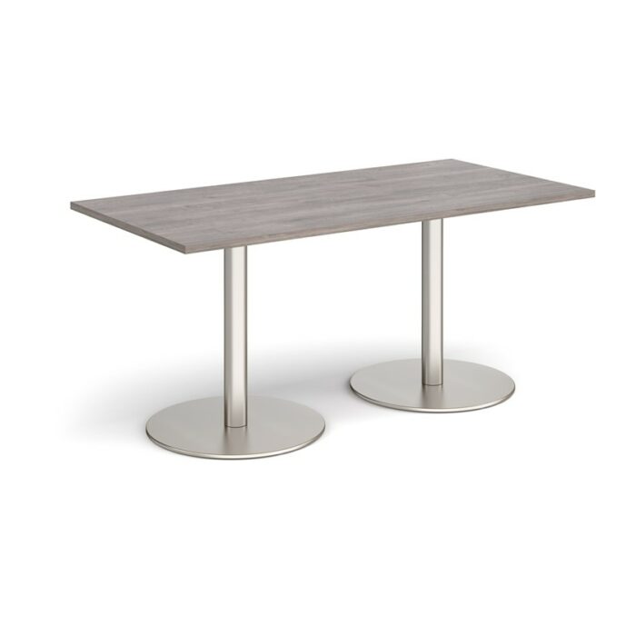 DAMS Monza rectangular dining table with flat round base 1600mm x 800mm-34934