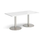 DAMS Monza rectangular dining table with flat round base 1600mm x 800mm-34932