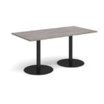 DAMS Monza rectangular dining table with flat round base 1600mm x 800mm-34928