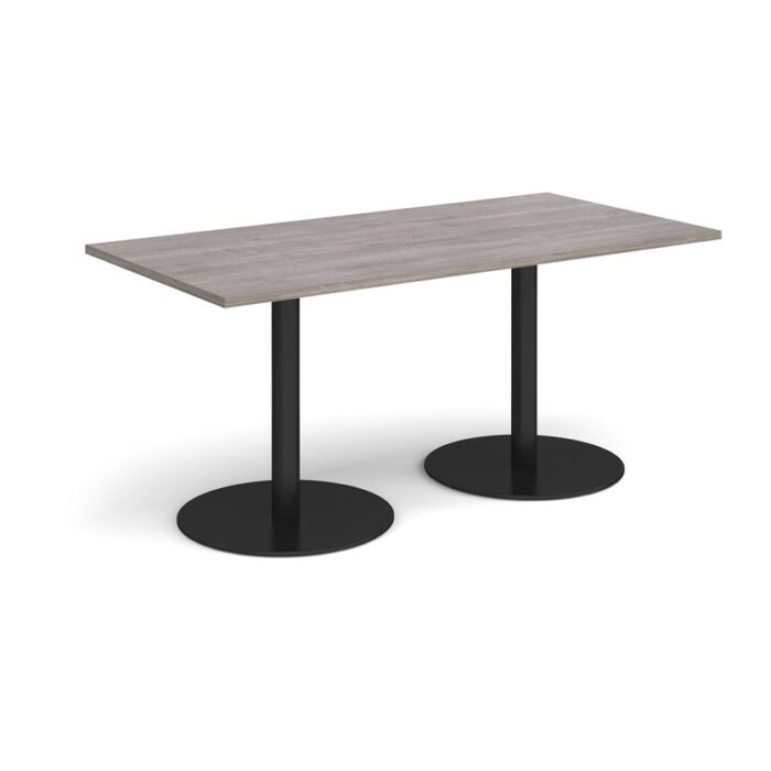 DAMS Monza rectangular dining table with flat round base 1600mm x 800mm-34928