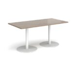 DAMS Monza rectangular dining table with flat round base 1600mm x 800mm-34940