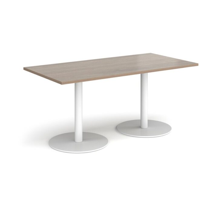 DAMS Monza rectangular dining table with flat round base 1600mm x 800mm-34940