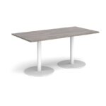 DAMS Monza rectangular dining table with flat round base 1600mm x 800mm-34942