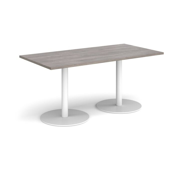 DAMS Monza rectangular dining table with flat round base 1600mm x 800mm-34942