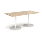 DAMS Monza rectangular dining table with flat round base 1600mm x 800mm-34943