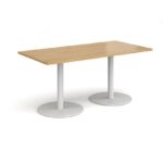 DAMS Monza rectangular dining table with flat round base 1600mm x 800mm-34941