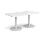 DAMS Monza rectangular dining table with flat round base 1600mm x 800mm-34938